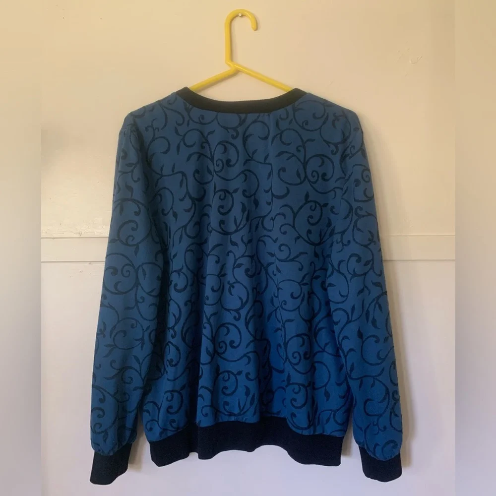 Alfred Dunner Floral Swirl Cardigan Sweater - Picture 3 of 5